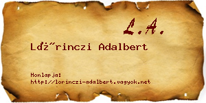 Lőrinczi Adalbert névjegykártya