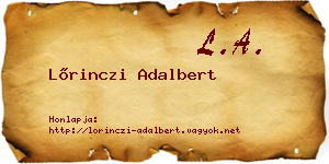 Lőrinczi Adalbert névjegykártya